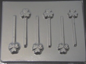 1801 Small Clover Chocolate or Hard Candy Lollipop Mold